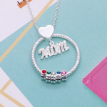 Personalized Birthstone and Name Necklace Mother's Day Gift 1-7 Names