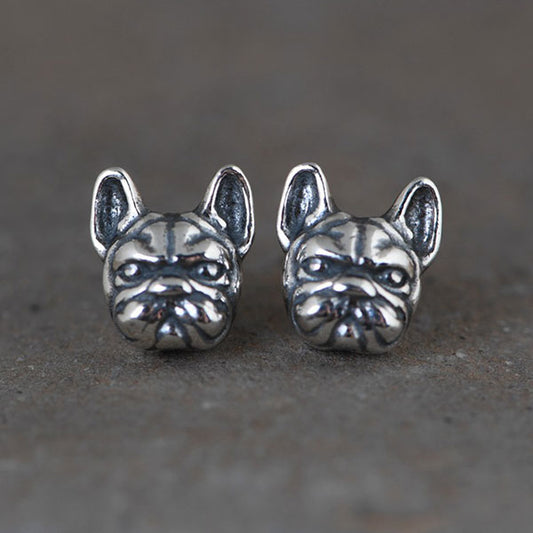 Fashion Dog Head Shape 925 Sterling Silver Earrings Price A Pair