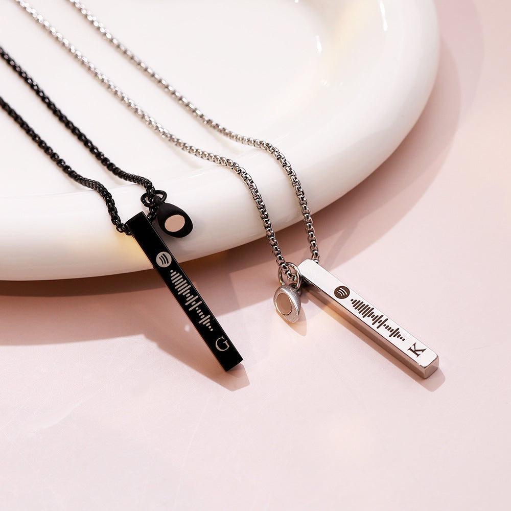 Fashion Customize Name Match Hearts Couple Necklace