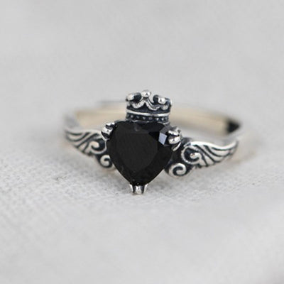 Fashion Crown And Wing Shape 925 Sterling Silver Adjustable Ring For Women