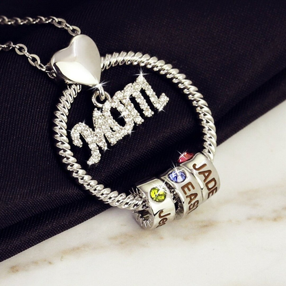 Personalized Birthstone and Name Necklace Mother's Day Gift 1-7 Names