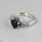 Fashion Crown And Wing Shape 925 Sterling Silver Adjustable Ring For Women