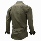 Front Zipper Solid Color Men's Shirt