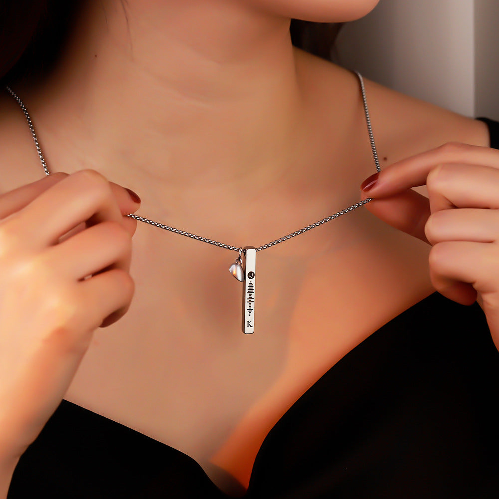 Fashion Customize Name Match Hearts Couple Necklace