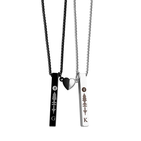 Fashion Customize Name Match Hearts Couple Necklace