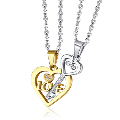 Love Letter Lock And Key Couple Necklaces (Price A Pair)