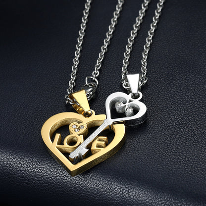 Love Letter Lock And Key Couple Necklaces (Price A Pair)