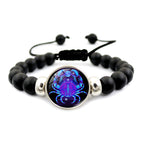 Fashion Charm Element Adjustable String Blue Zodiac Sign Luminous Bracelet