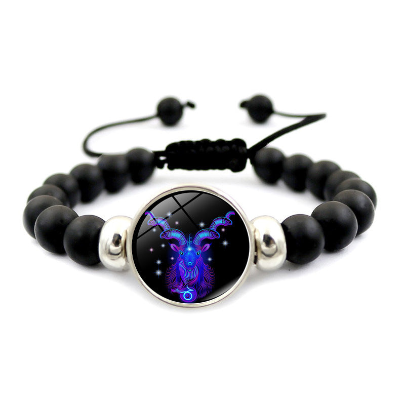 Fashion Charm Element Adjustable String Blue Zodiac Sign Luminous Bracelet