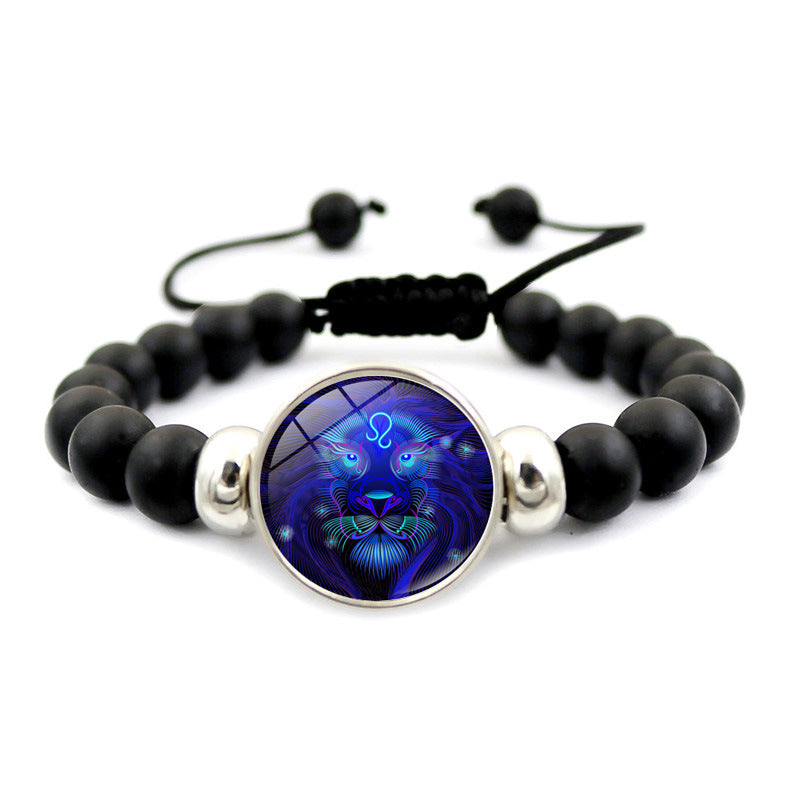Fashion Charm Element Adjustable String Blue Zodiac Sign Luminous Bracelet