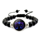 Fashion Charm Element Adjustable String Blue Zodiac Sign Luminous Bracelet