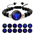 Fashion Charm Element Adjustable String Blue Zodiac Sign Luminous Bracelet