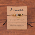 Neat And Clean Adjustable String Zodiac Sign Unisex Bracelet With Cards