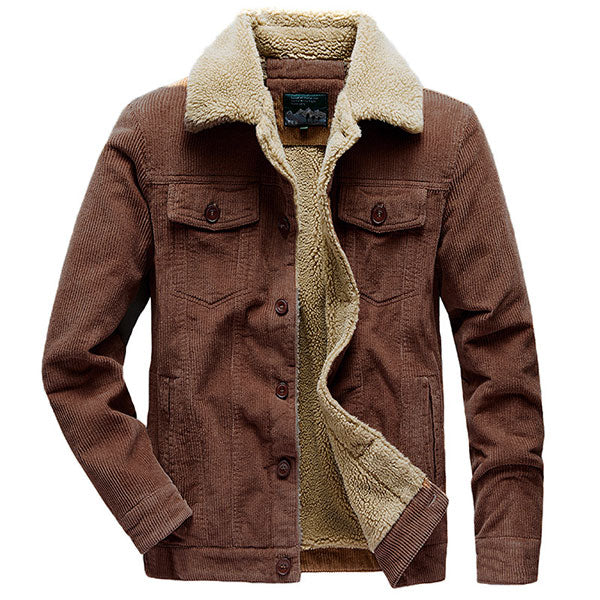 Classic Solid Color Turndown Collar Men's Jacket Coat