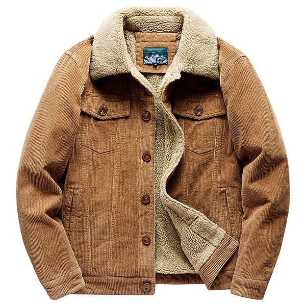 Classic Solid Color Turndown Collar Men's Jacket Coat