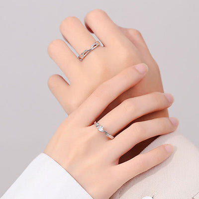 Cupid's Arrow 999 Sterling Silver Adjustable Ring For Couples