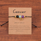 Neat And Clean Adjustable String Zodiac Sign Unisex Bracelet With Cards
