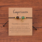 Neat And Clean Adjustable String Zodiac Sign Unisex Bracelet With Cards