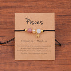 Neat And Clean Adjustable String Zodiac Sign Unisex Bracelet With Cards