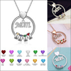 Personalized Birthstone and Name Necklace Mother's Day Gift 1-7 Names