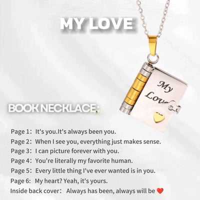Moving Message Inside Notebook Necklace For Family Members