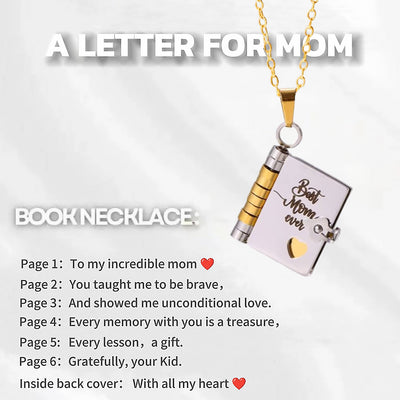 Moving Message Inside Notebook Necklace For Family Members