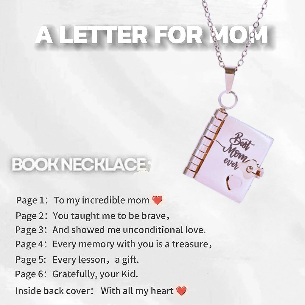 Moving Message Inside Notebook Necklace For Family Members
