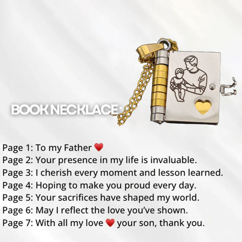 Moving Message Inside Notebook Necklace For Family Members
