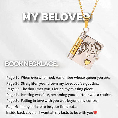 Moving Message Inside Notebook Necklace For Family Members