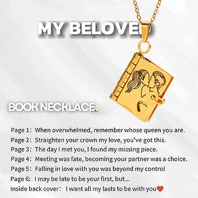 Moving Message Inside Notebook Necklace For Family Members
