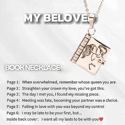 Moving Message Inside Notebook Necklace For Family Members