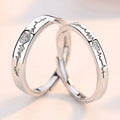 Love ECG 925 Sterling Silver Adjustable Ring For Couples