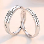 Love ECG 925 Sterling Silver Adjustable Ring For Couples