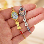 Customize Pet Theme Photo And Name Birthstone Bracelet