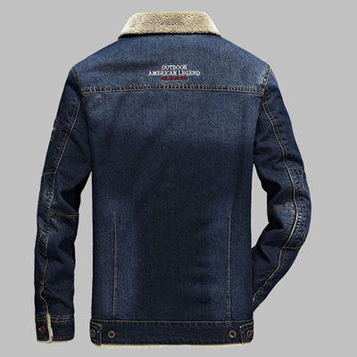 Fashion Velevet Inside Men's Jeans Coat