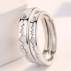 Love ECG 925 Sterling Silver Adjustable Ring For Couples