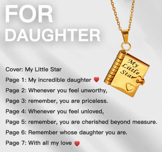Moving Message Inside Notebook Necklace For Family Members