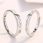Love ECG 925 Sterling Silver Adjustable Ring For Couples