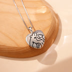 Cute Customize Photo Bear Element Heart Shape Pendant Necklace