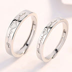 Love ECG 925 Sterling Silver Adjustable Ring For Couples