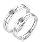 Love ECG 925 Sterling Silver Adjustable Ring For Couples