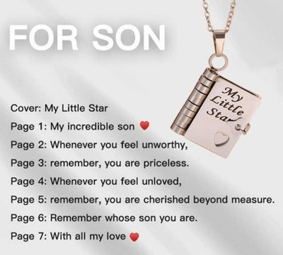 Moving Message Inside Notebook Necklace For Family Members