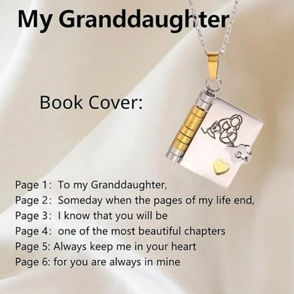 Moving Message Inside Notebook Necklace For Family Members