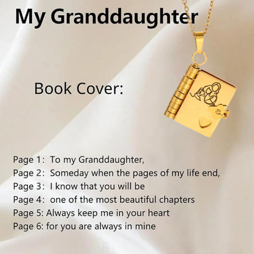 Moving Message Inside Notebook Necklace For Family Members