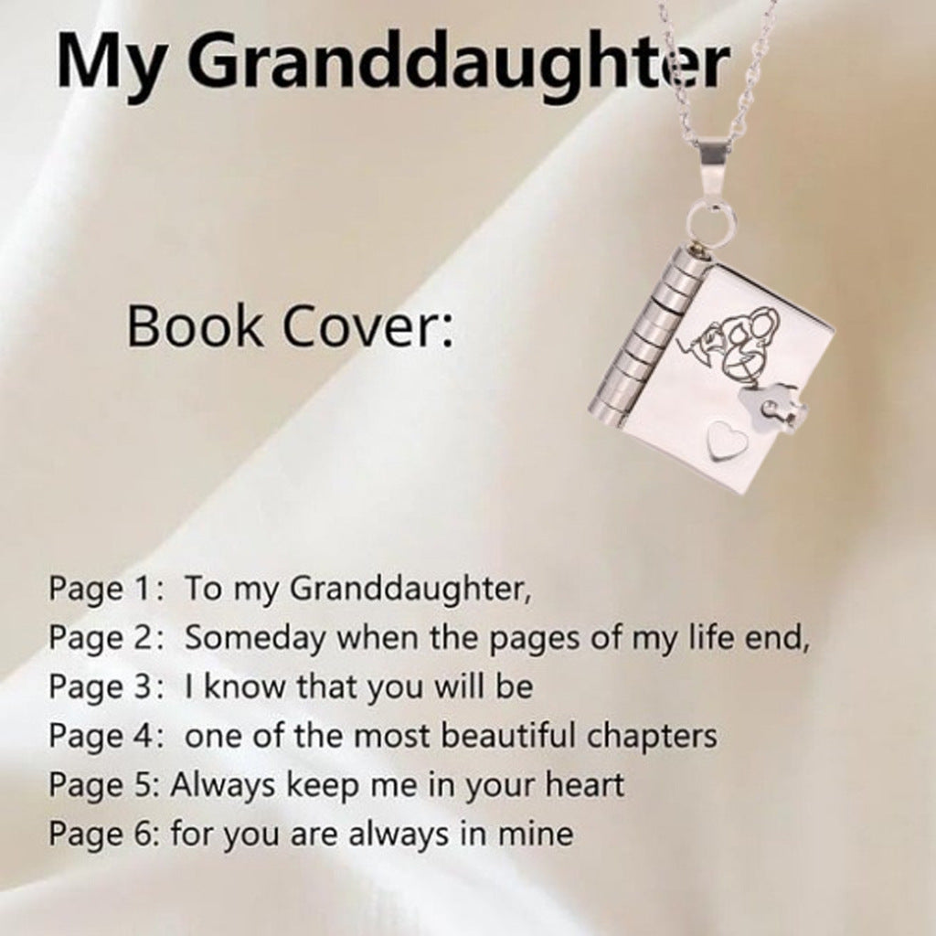 Moving Message Inside Notebook Necklace For Family Members