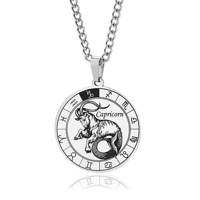 Simple Design Men's Zodiac Sign Necklace