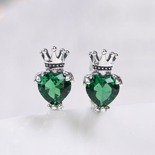 Elegant Crown 925 Sterling Silver Earrings Price A Pair