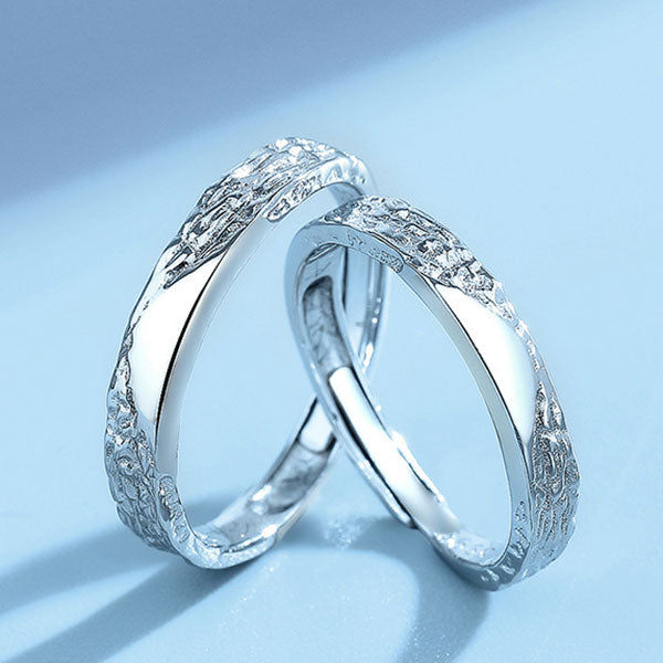 Time Flies 999 Sterling Silver Adjustable Ring For Couples