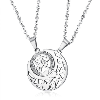 Fashion I Love You Letter Sun And Moon Couple Necklaces (Price A Pair)