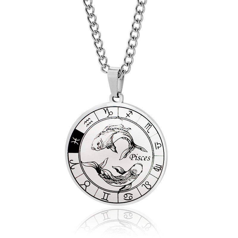 Simple Design Men's Zodiac Sign Necklace